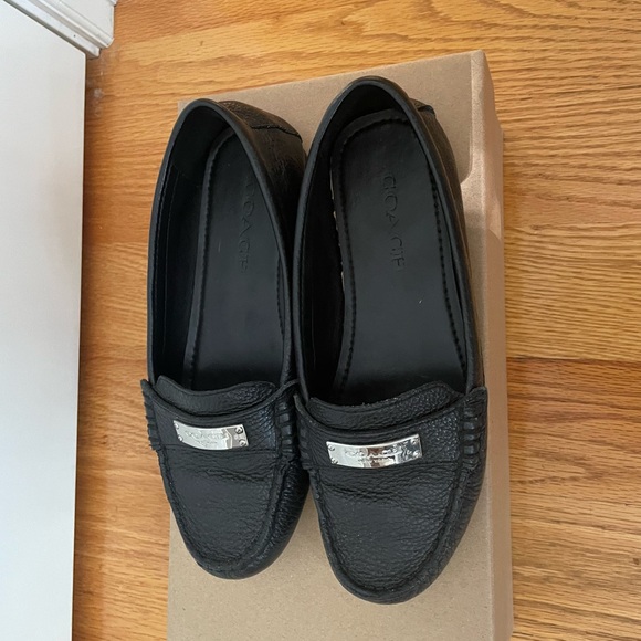 Black Leather Loafer with Silver Hardware from Coach - Picture 2 of 6